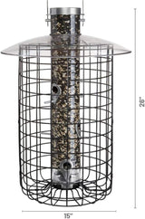 Droll Yankees 344305 Caged Sunflower Bird Feeder, Squirrel-Proof Design, 20-Inch, Black