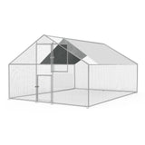 Kkonetoy Walk-In Poultry Cage with Waterproof Cover, 10 X 10 X 6.6ft Metal Chicken Coop and Duck Run