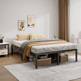14-Inch Full Platform Bed Frame, Heavy-Duty Metal Mattress Foundation with Underbed Storage, No Box Spring Required, Easy Assembly and Noise-Free Support