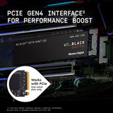 WD_BLACK 1TB SN770 Gen4 PCIe NVMe Gaming SSD with M.2 2280 Form Factor, Up to 5,150 MB/s, WDS100T3X0E