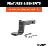 CURT 113123 Class 1 Trailer Hitch for Select Ford Mustang, Featuring a Ball Mount and 1-1/4-Inch Receiver
