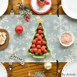 Navy Blue Christmas Table Runner with Snowflake Design by Artoid Mode, 13 x 72 Inches, Winter Holiday Dining and Kitchen Decor