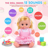 25-Piece Baby Doll Care Playset with 14 Doll Toys, Cradle, High Chair, Milk Bottle, Pacifier and Diaper for Girls and Boys Ages 3, 4, 5, 6+