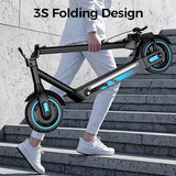 Foldable Adult Electric Scooter with APP Control, 19/25 Mph Max Speed and 21/25/35 Miles Range, 350/500/600W Motor, 8.5/10 Inflatable Tires, UL 2272 Certified