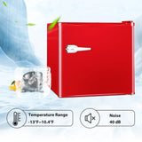 Auseo 1.2 Cu. Ft. Compact Upright Freezer for Home or Office, Mini Stand-Up Refrigerator-Freezer in Red