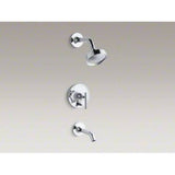 Kohler Purist Rite-Temp Bath and Shower Faucet Trim, Pressure-Balancing, Polished Chrome, K-T14420-4E-CP; Valve Not Included