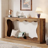 Tribesigns 63-Inch Farmhouse Console Table in Brown, Featuring Storage for Entryways, Hallways, Living Rooms, or Behind the Sofa