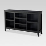 Threshold Carson Horizontal Bookcase with Adjustable Shelves, Black Finish