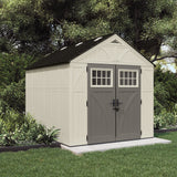 Suncast 8 x 10 ft. Outdoor Storage Shed with Metal and Resin Construction, Vanilla Finish