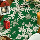 Navy Blue Christmas Table Runner with Snowflake Design by Artoid Mode, 13 x 72 Inches, Winter Holiday Dining and Kitchen Decor