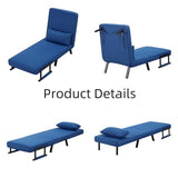 Convertible 3-in-1 Sleeper Sofa Bed with Pullout Bed and Side Pocket, Black Futon Loveseat for Living Room, Bedroom or Small Spaces