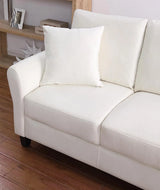 SZLIZCCC 78-Inch Cream Velvet Three-Seater Sofa with Soft Seating for Living Room, Apartment or Bedroom
