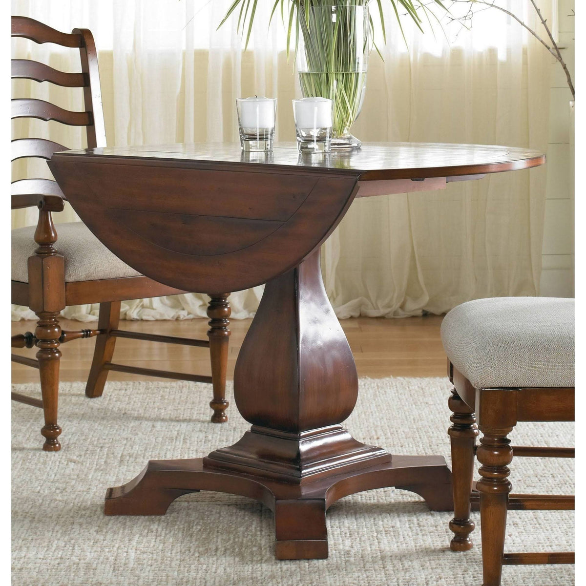Hooker Furniture Waverly Place Round Pedestal Table with Drop Leaf