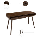 Bush Furniture Nora 54W Writing Desk, Dark Walnut Computer Table for Home Office, Workspace or Entryway