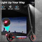 Foldable Adult Electric Scooter with APP Control, 19/25 Mph Max Speed and 21/25/35 Miles Range, 350/500/600W Motor, 8.5/10 Inflatable Tires, UL 2272 Certified