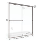 Basco 3500-44SRN Classic Bypass Framed Shower Door, 64-1/2 × 22 High × 44 × 22 Wide, Silver Finish