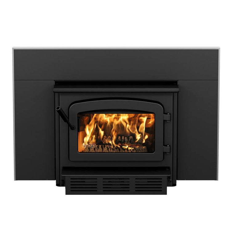 Drolet Black Wood Stove Insert for Fireplace Installation