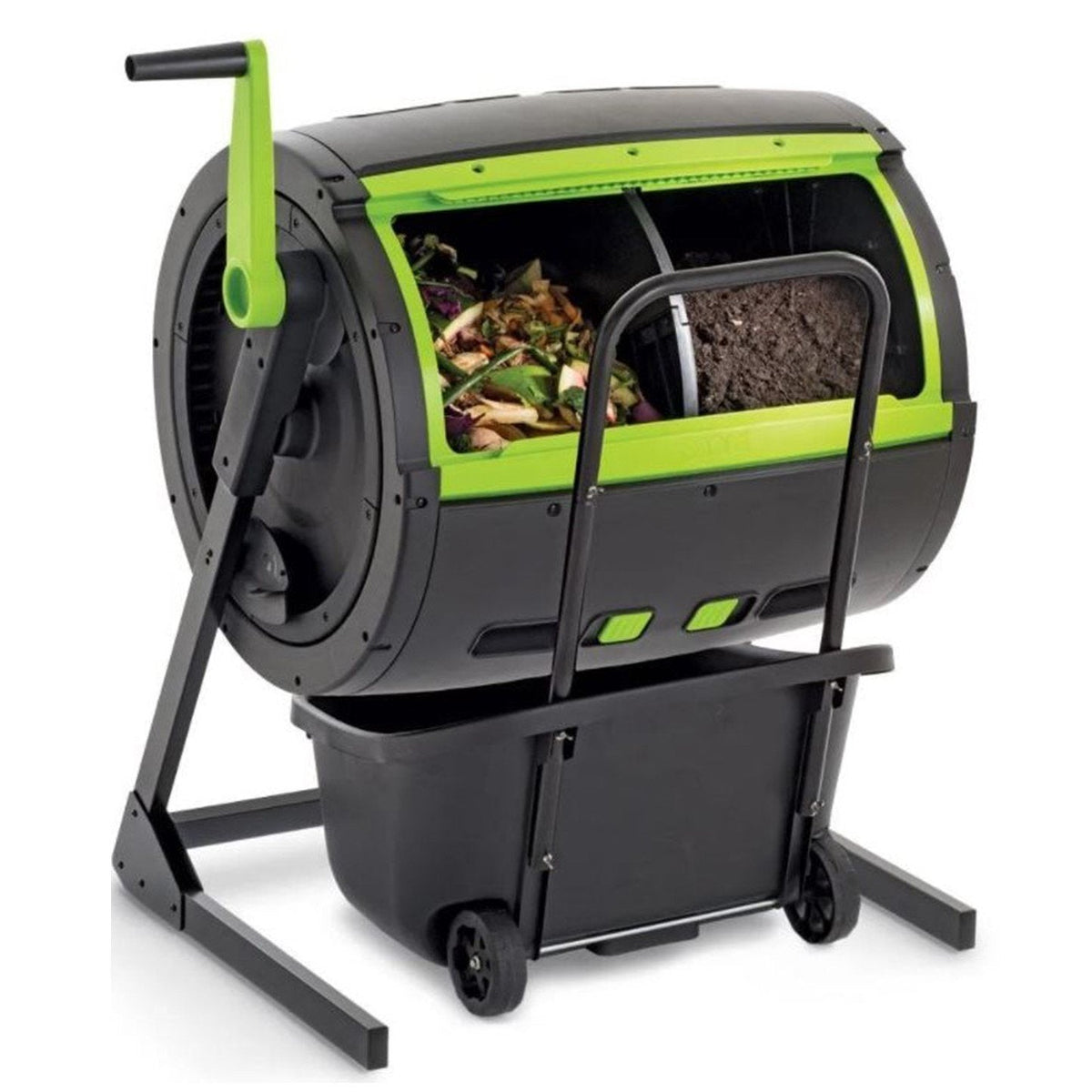 65-Gallon Compost Tumbler with Integrated Cart