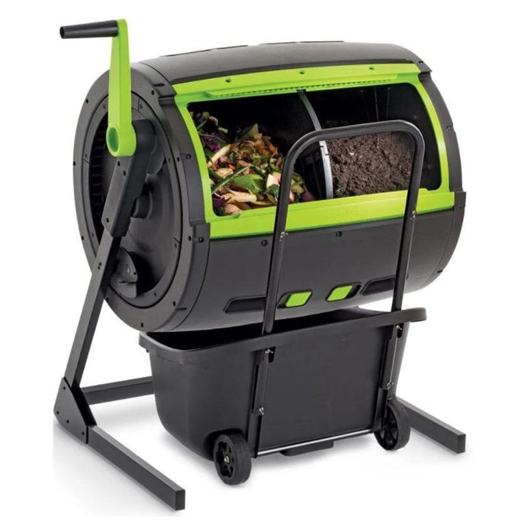65-Gallon Compost Tumbler with Integrated Cart