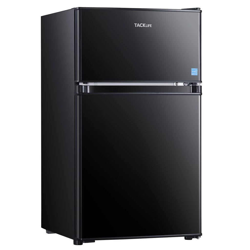 Tacklife 3.1 Cu. Ft. Mini Fridge with Freezer, Two-Door Compact Refrigerator featuring Low-Noise, Energy-Saving Operation and Interior LED