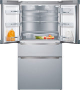 Bosch 800 Series Counter-Depth Smart Refrigerator, 20.5 Cu. Ft. with 4-Door French Door Configuration, Stainless Steel