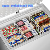 3-Piece Pearl White Freezer Basket Set with Handles, Wire Storage Organizers for Chest and Upright Freezers, Refrigerator Divider Containers