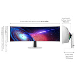 Samsung Odyssey OLED G93SC 49-Inch Curved Gaming Monitor with QD-OLED, 240Hz Refresh Rate, 0.03ms Response, DQHD, G-Sync Compatible, AMD FreeSync Premium Pro and Height-Adjustable Stand, 3-Year Warranty, LS49CG932SNXZA