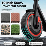 Foldable Adult Electric Scooter with APP Control, 19/25 Mph Max Speed and 21/25/35 Miles Range, 350/500/600W Motor, 8.5/10 Inflatable Tires, UL 2272 Certified