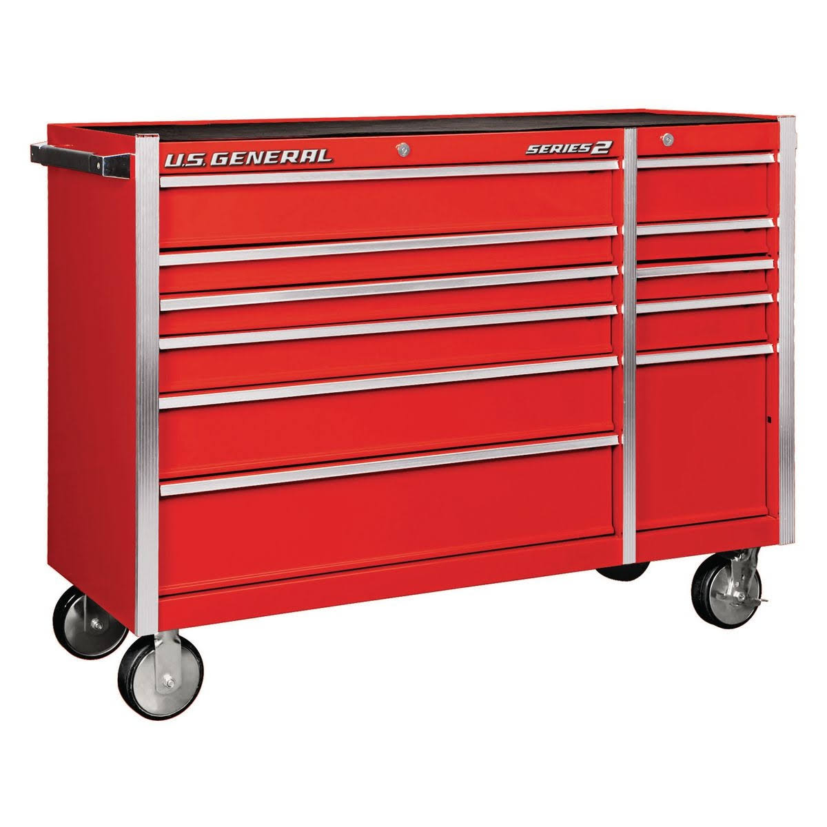 56 in. Red Double-Bank Roller Cabinet, U.S. General 64165