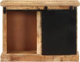 Solid Mango Wood Textured Sideboard Cabinet, 31.5 x 11.8 x 23.6, Retro Style