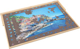 Lavievert Adjustable Wooden Puzzle Board Easel with Portable Tilting Table, Non-Slip Flannelette Work Surface and Capacity for Puzzles Up to 1,500 Pieces