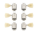Gibson Deluxe Key Tuner Set in Vintage Nickel with Yellow Keys