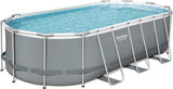 Bestway Power Steel 56655E Above-Ground Swimming Pool Set, 16ft x 10ft x 42in Oval Frame with 1000 GPH Filter Pump, Ladder, and Cover
