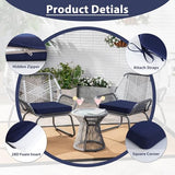 Favoyard Set of 4 Outdoor Chair Cushions, 19 x 19 x 2 Inches, Rainproof Fade-Resistant Patio Pads with Waterproof Hidden Zippers and Tie Attachments