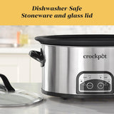 Crock-Pot 8-Quart Programmable Slow Cooker with Auto Warm Setting and Black Stainless Steel Finish
