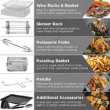 16.9qt Family-Size Air Fryer Countertop Oven with 10-in-1 Cooking Functions, 1800W Rotisserie and Dehydrator, White
