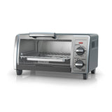 BLACK+DECKER 4-Slice Stainless Steel Toaster Oven, Silver