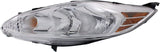 Evan-Fischer Clear-Lens Halogen Headlight Set for 2011-2013 Ford Fiesta, CAPA Driver and Passenger Side Pair with Bulbs