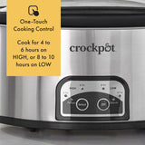 Crock-Pot 8-Quart Programmable Slow Cooker with Auto Warm Setting and Black Stainless Steel Finish