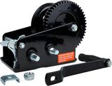 Two-Speed 2500 LBS Hand Crank Winch Set with Hand Brake, Boat Trailer and Lift Wheel Applications, Manual Anchor, Drill and Come-Along Use, Pack of 2