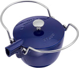 Staub 1-Quart Round Cast Iron Tea Kettle, Basil Green, Made in France
