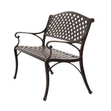 Patio Sense Antique Bronze Cast Aluminum Bench for Outdoor Patios