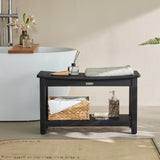 HDPS Waterproof Shower Bench with Adjustable Feet, Non-Slip Poly Lumber Bathroom Seat & Footrest for Shaving Legs, Brown