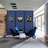 Folding Portable Room Divider with Metal Frame for School and Office Privacy, 76 Tall x 87 Wide, Navy