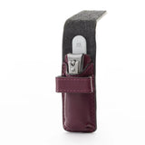 GERMANIKURE Nail Care Set with FINOX Stainless Steel Nail Clipper and Czech-Made Glass Nail File, Presented in a Purple Leather Case, Made in Solingen, Germany