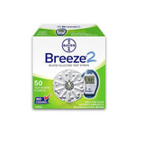 Bayer Breeze 2 Test Strips for Blood Glucose Monitoring, 50 Strips