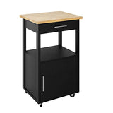 Shintenchi Rolling Kitchen Island Cart with Large Worktop, Cabinet Storage, Drawers, Towel Rack and Wheeled Side-Table Design, White