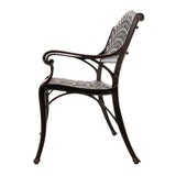 Patio Sense Antique Bronze Cast Aluminum Bench for Outdoor Patios
