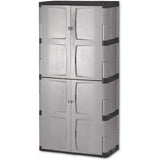 Rubbermaid 7083 Double-Door Storage Cabinet with Base and Top, 36W x 18D x 72H, Gray and Black