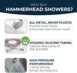 HammerHead Showers Oil Rubbed Bronze Handheld Shower Head with 6ft Hose, Brass Holder, Adjustable Bracket, Detachable Wand, and 1.75 GPM Low-Flow Water Saving Design